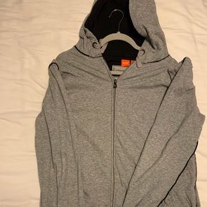Hugo Boss - Distressed Gray Zip Up Hood
